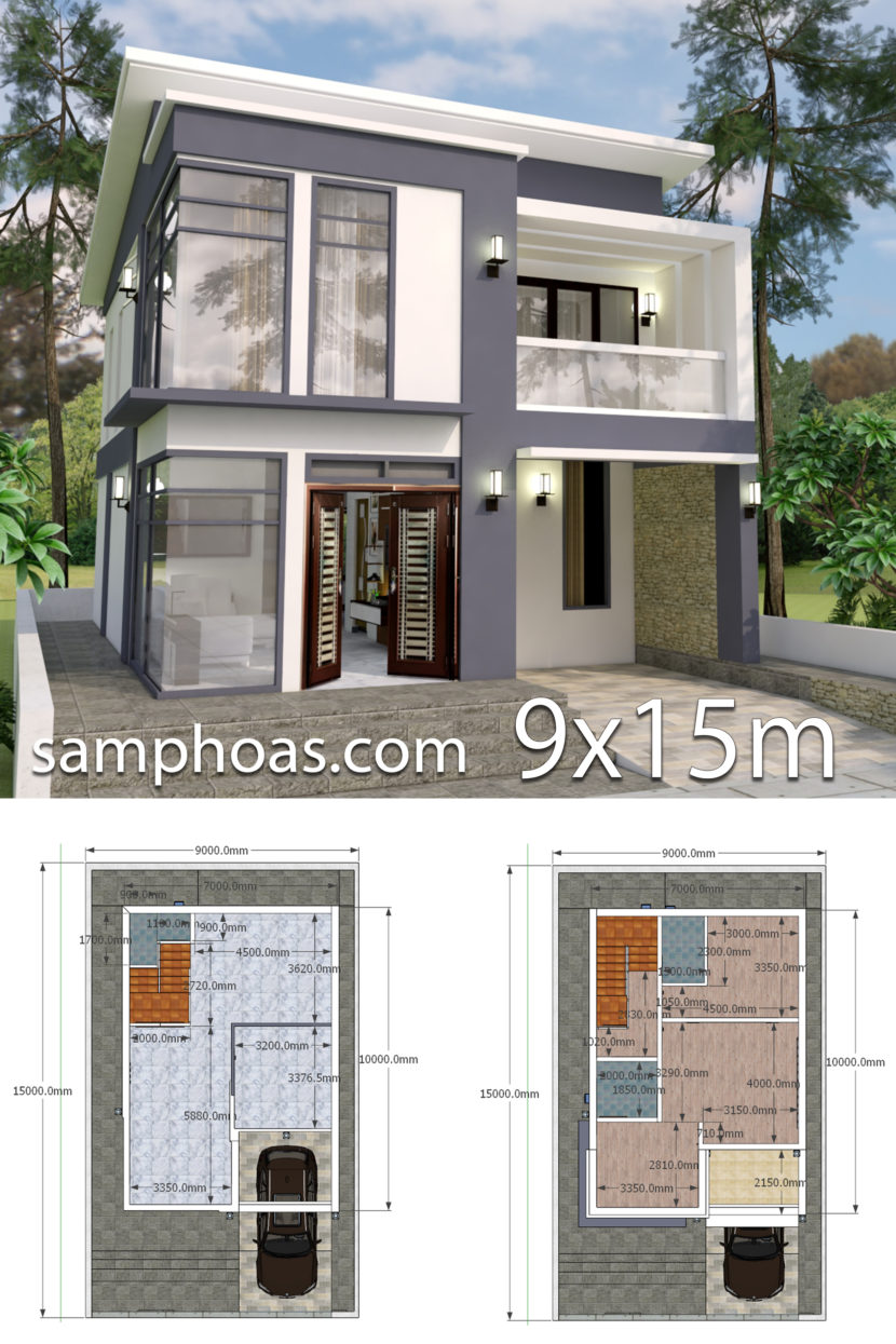 Plan 3D Interior Design Home Plan 7x10m Full Plan 3Beds - SamPhoas Plan