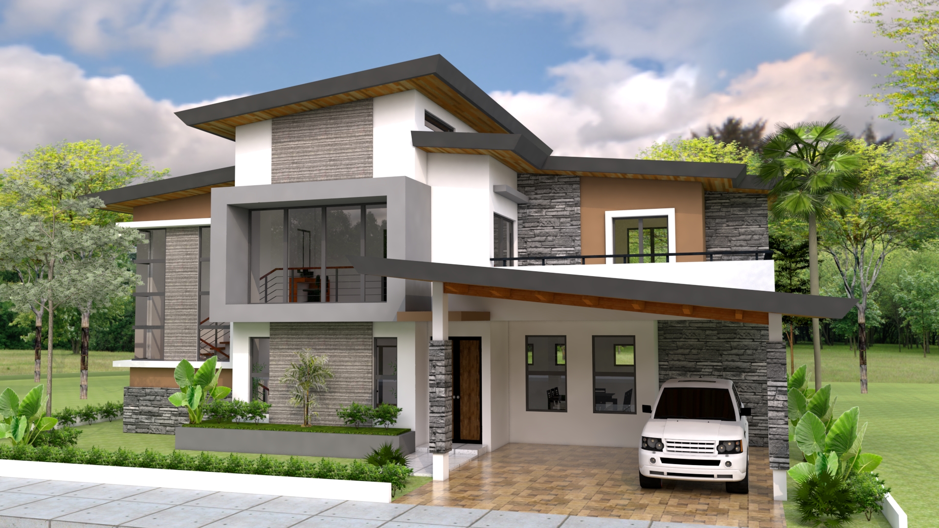 Plan 3D Home Design 20x15m Full Plan 4Beds - SamPhoas Plan