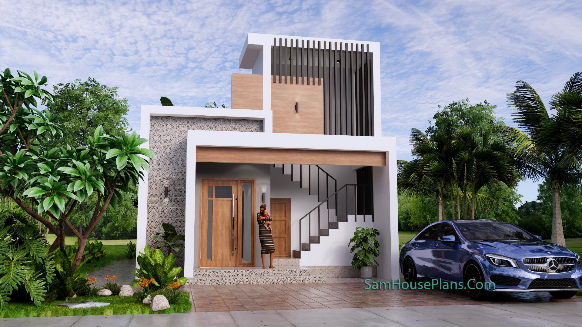 Two-Bedrooms-Duplex-Small-House-Plan-with-59-Sqm-3d-1