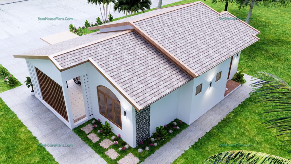 House Plans 12x9 Meter 2 Beds 2 Baths Gable Roof